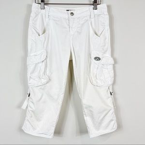 Armani Exchange White Capris Logo Big Pocket Size2